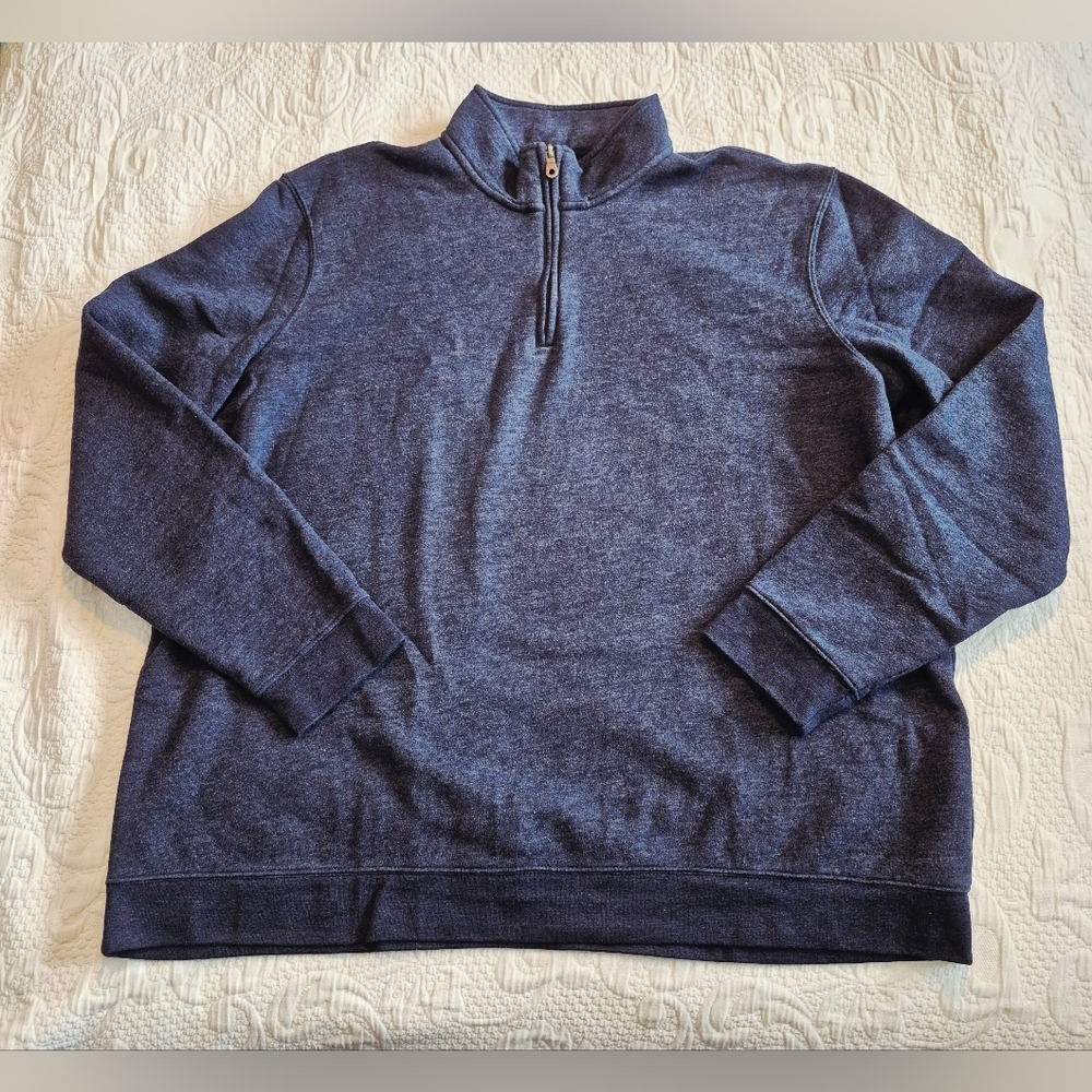 Croft & Barrow men's XXL Extra Soft blue pullover collared sweatshirt VGUC